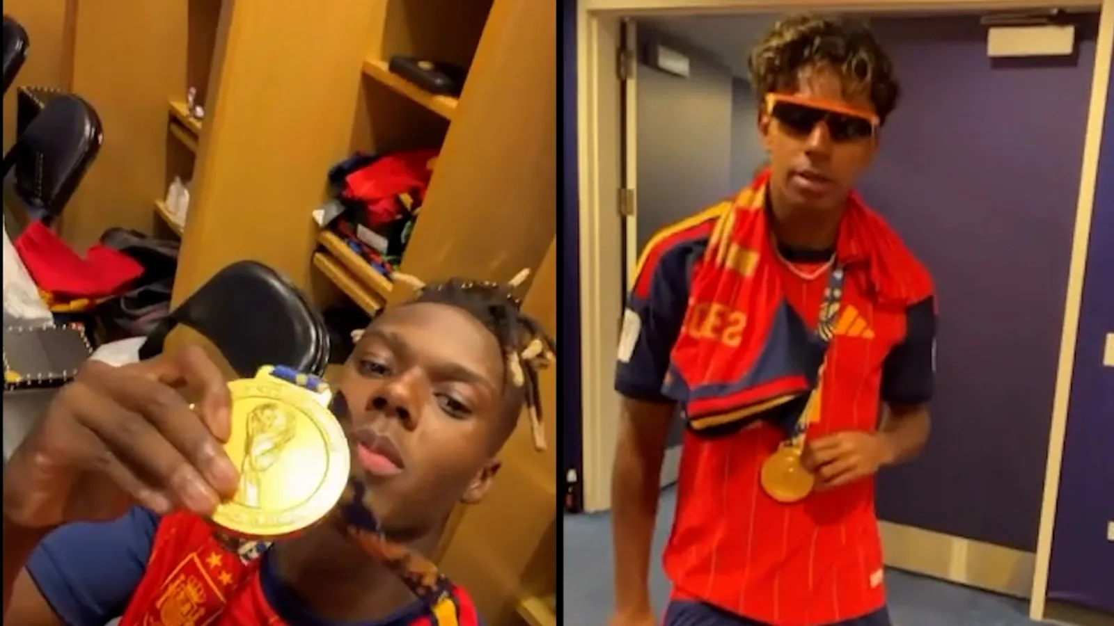 The slow celebration in the Spain locker room: few dances, a 2,000 euro wine for Ferran, and Lamine's cigar