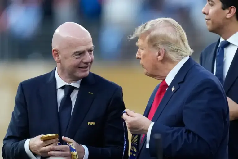 Infantino and Trump, after the 2026 World Cup final.