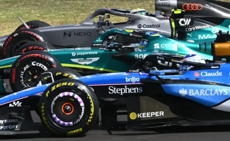 Bortoleto, Alonso and Albon, on Sunday at Hungaroring.