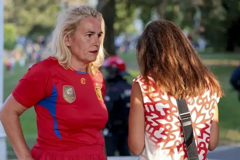 Esther Martínez, PP spokesperson in Bilbao, after an incident during the broadcast of the 2026 World Cup final.
