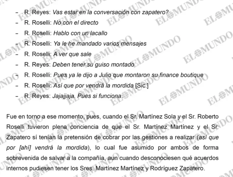 Extract from a conversation included in the file in which Plus Ultra executives talk about charging a fee
