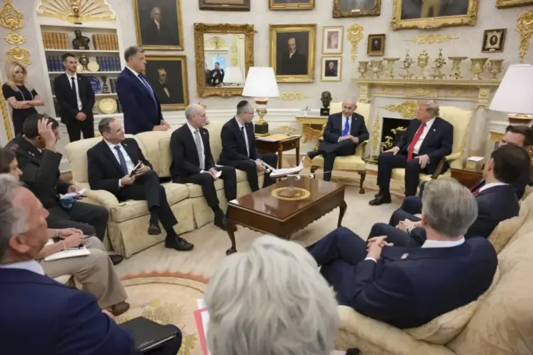 US President Donald Trump at the White House with Israeli Prime Minister Benjamin Netanyahu.