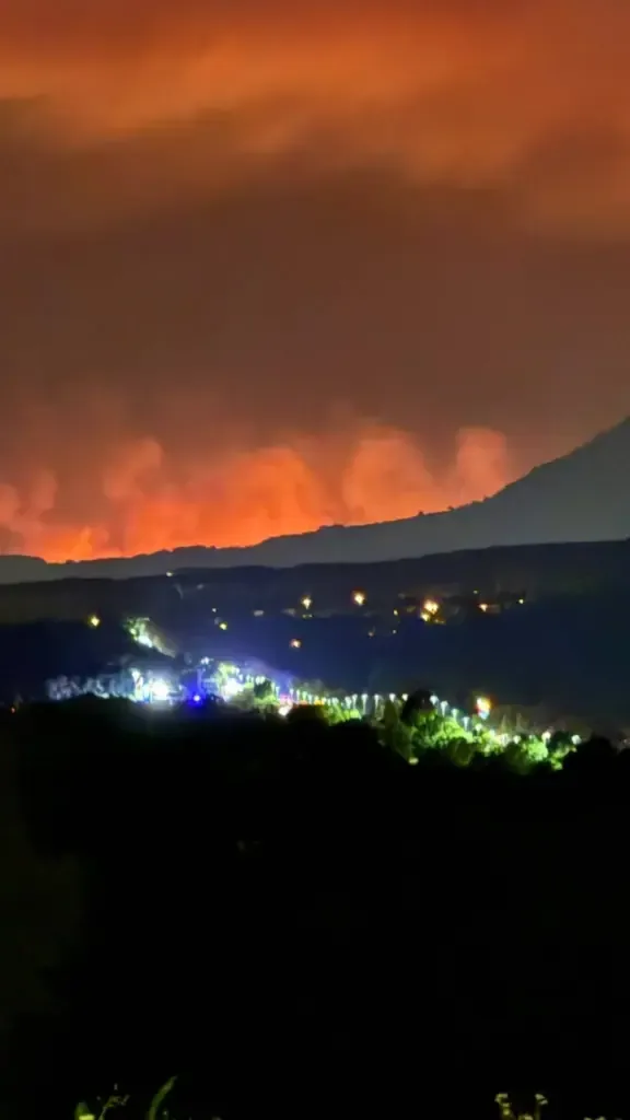 The flames seen from the Sandoval brothers' estate.