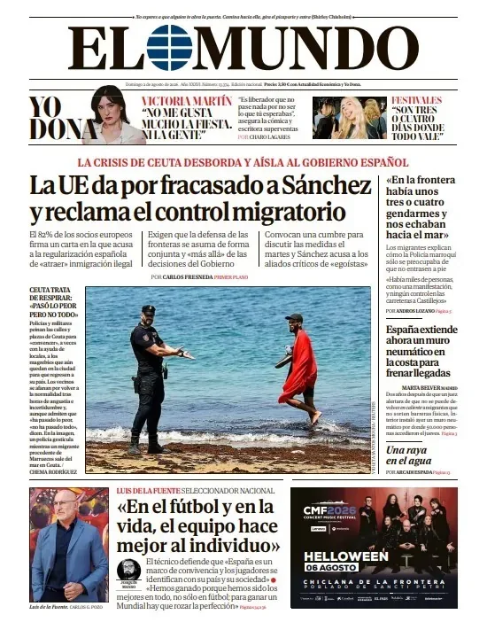 Cover of EL MUNDO on Sunday, August 2, 2026