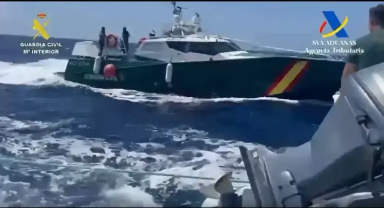 The Civil Guard patrol boat attacked by the drug traffickers.