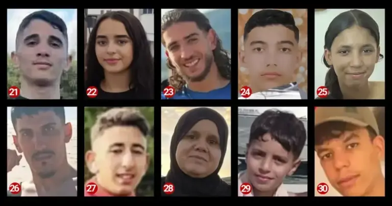 The missing in Ceuta. 21. Hicham Ghayathi; 22. Nada Al-Shibah; 23. Ismail Touariyat; 24. Ismail; 25. Marwa Aheithour; 26. Marwan; 27. Mohamed Chairi; 28. Najat El Khanousy; 29. Mohamed Afasi; 30. Mohamed El Bakali.