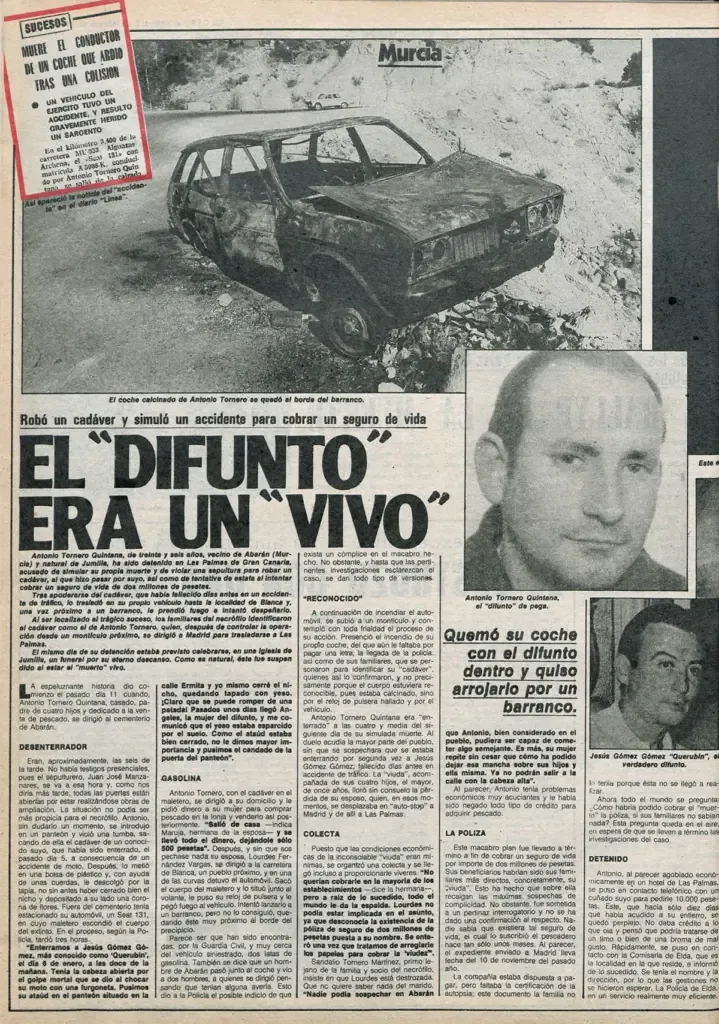 The incident in the pages of 'El Caso'.