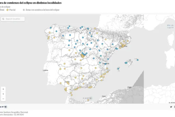 Solar eclipse map of August 12 in Spain: where will it be visible 100%? How to choose the best location?