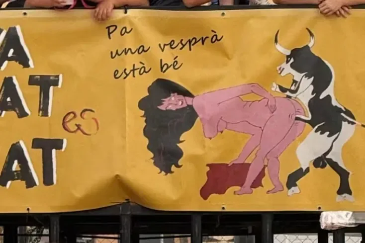 The Generalitat denounces the poster of a Sagunto club with a bull "sexually subjugating a naked woman"