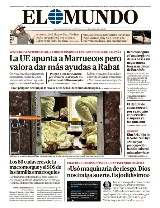 Cover of EL MUNDO on Tuesday, August 4, 2026