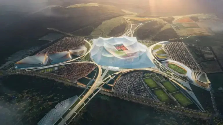 Recreation of how the Grand Hassan II Stadium in Casablanca will look.