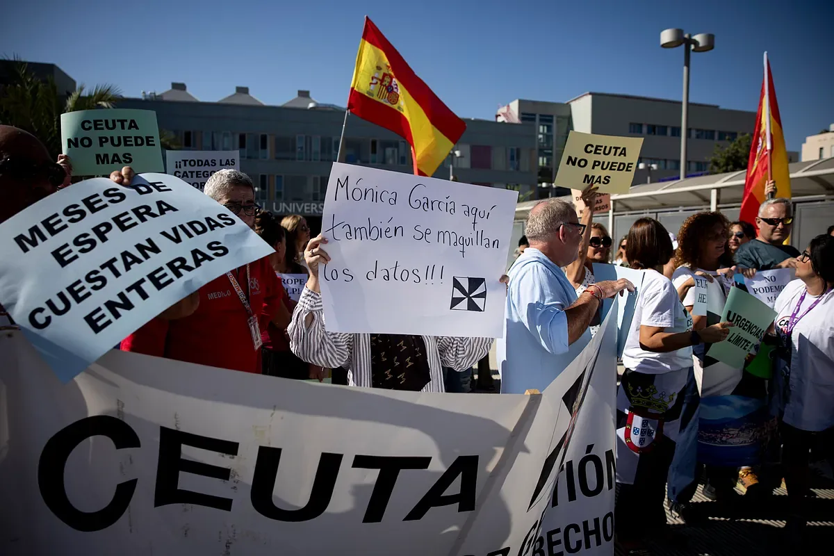 Concentration of Ceuta healthcare workers against the Minister of Health Mónica García: "Here they also manipulate the data!"