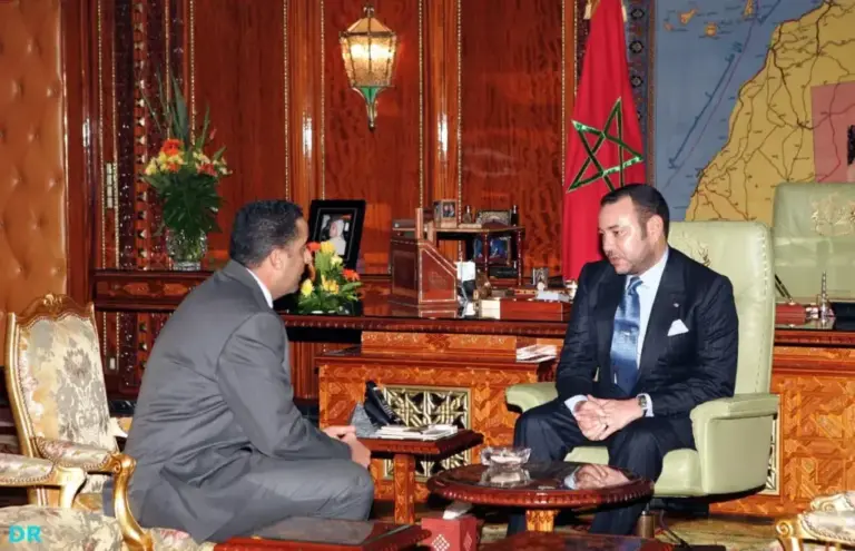 Hammouchi with King Mohammed VI in 2005, after being appointed director of the DGST.
