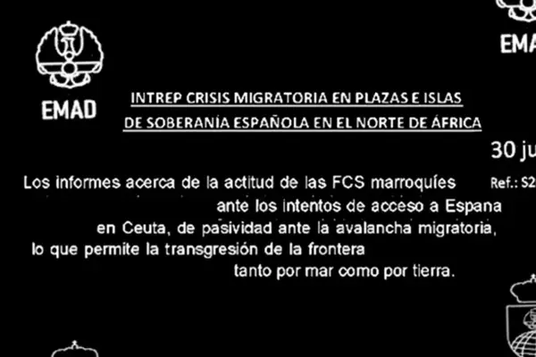 Military intelligence pointed out Morocco's "passivity" on the same day of the avalanche: "It allows the border transgression"