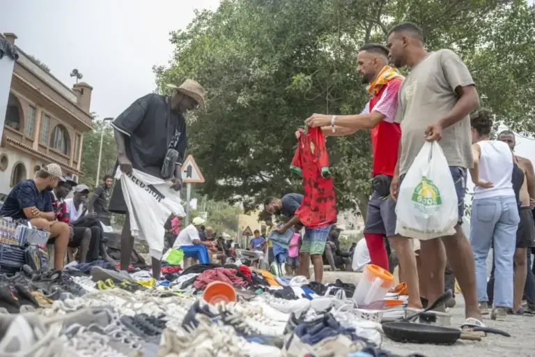 Sudanese Adam, 24 years old, is the undisputed king of the souk, his stall is the largest