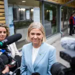 The Swedish center-left opposition would win the general elections, according to exit polls