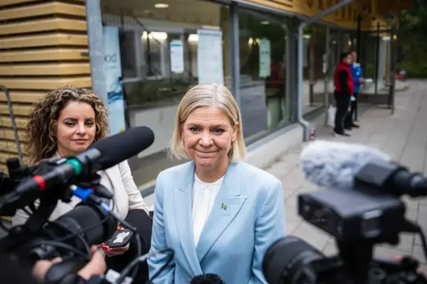 The Swedish center-left opposition would win the general elections, according to exit polls