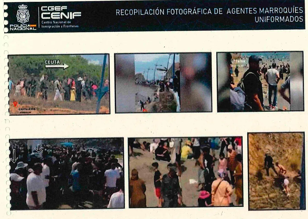 Images showing the involvement of Moroccan agents in the invasion of Ceuta