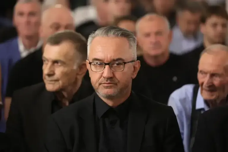 Darko Mladic, son of the Bosnian Serb general, at the event at the Army House in the Serbian capital.